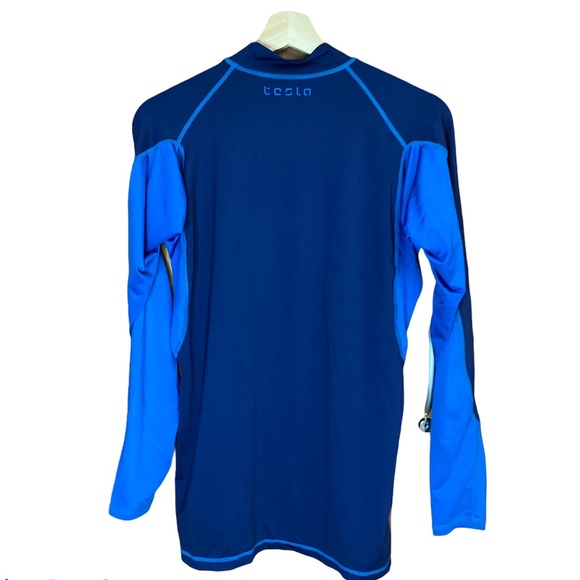 Tesla Men’s Size Small Blue Athletic Compression Shirt - Picture 2 of 5
